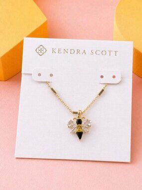 Kendra Scott Bee Gold Crystal Pendant Necklace